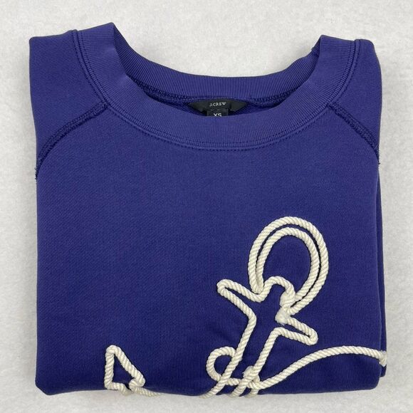 J Crew Women’s Nautical Rope Anchor Sweater Fisherman Purple-XS - Picture 4 of 11